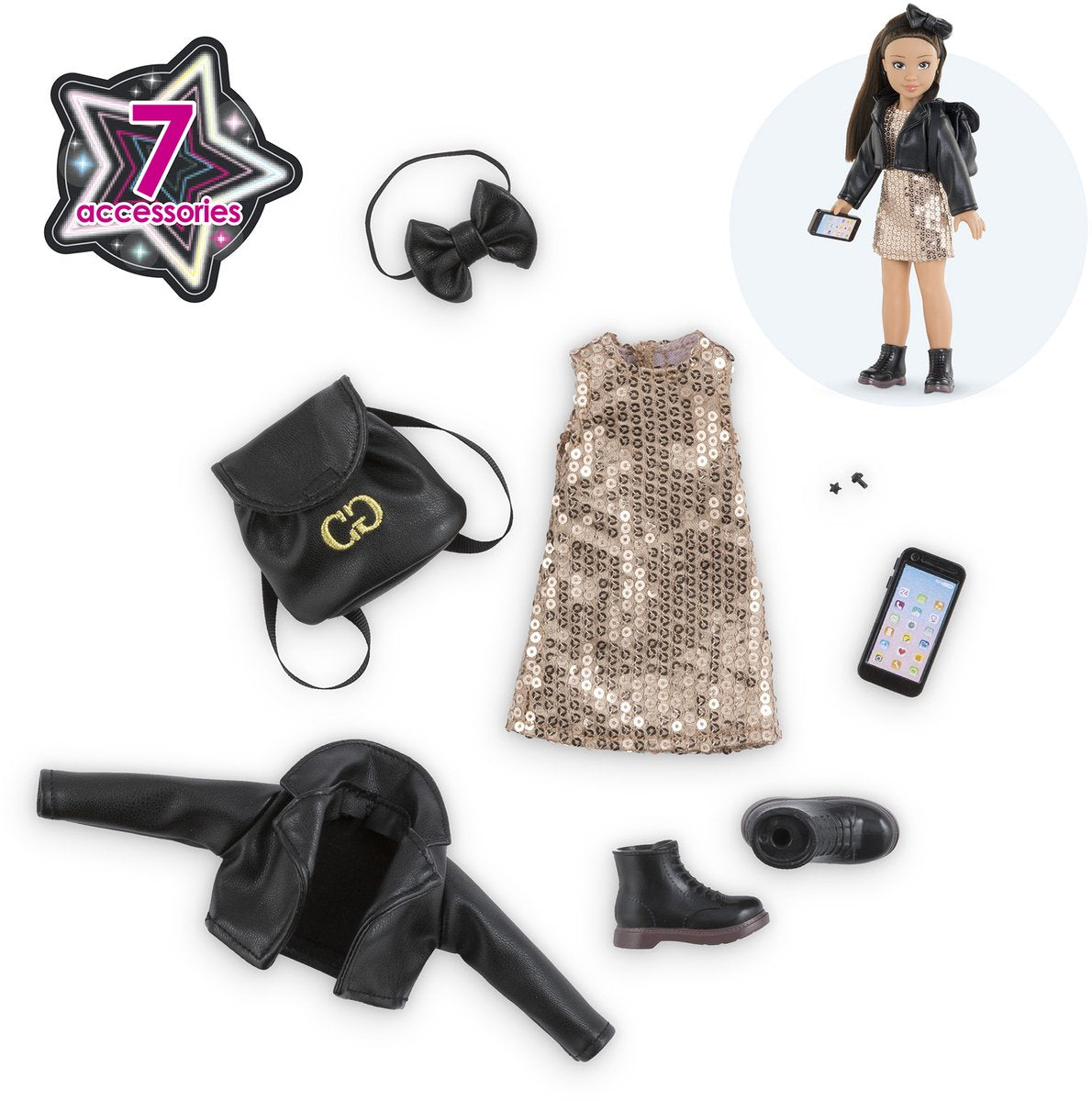 Corolle Mädchen – Puppenkleidung, Party-Set, Ankleidezimmer