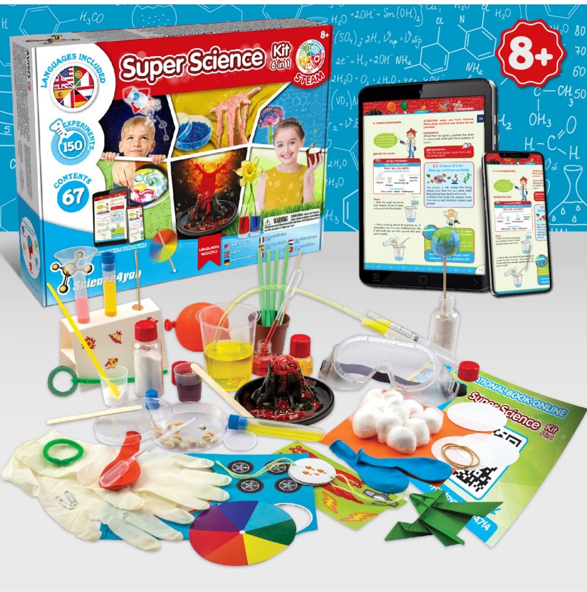 Science 4 you science4you – Super Science Kit – 6 in 1 – Experimentierset