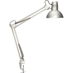 Maul study bureaulamp - metaal - zilver - e27 fitting - tafellamp met klem - zonder lichtbron