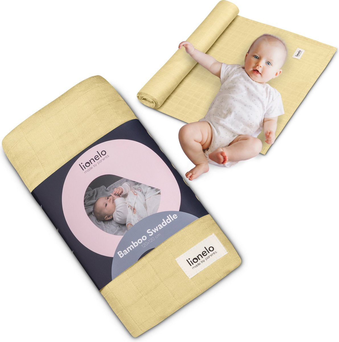 Lionelo Bambus-Pucktuch – Puck-Babydecke 120 x 120 cm – 100 % Bambus-Baumwolle – antibakteriell, antimykotisch, hypoallergen – thermoregulierend – waschbar – weich atmungsaktiv – für empfindliche Haut