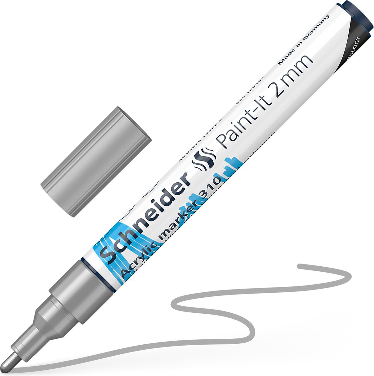 Schneider Schreibgeräte Schneider Acrylmarker – Paint-it 310 – Strichstärke 2 mm – Silber – S-120154