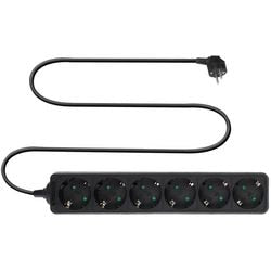 Act Steckdosenleiste schwarz – 6-fach – 3 Meter Kabel – AC2460