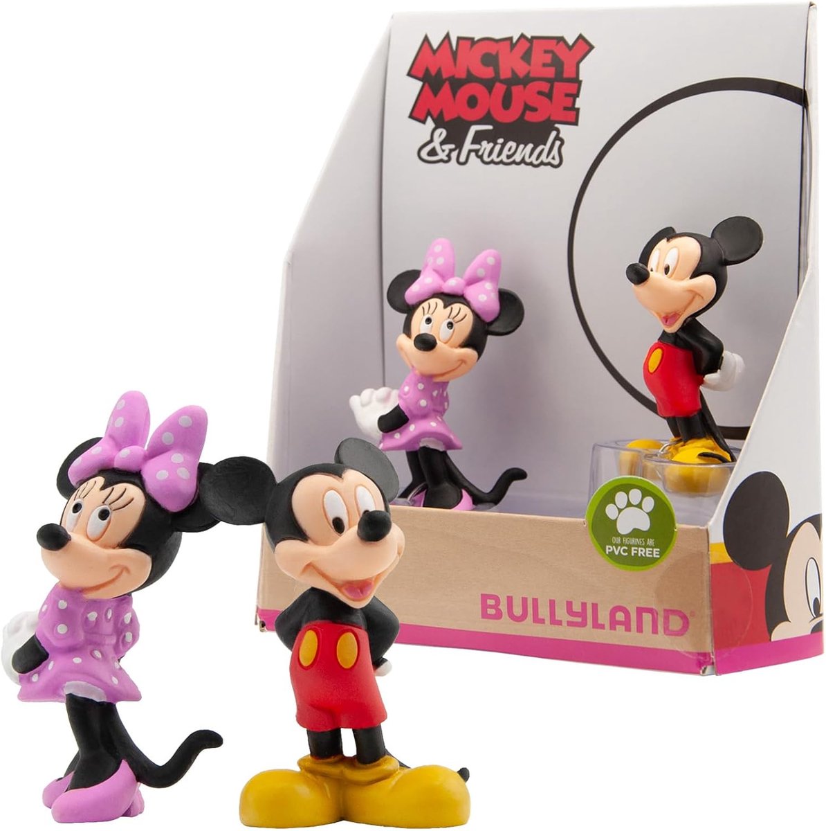 Bullyland 15083 – Disney Mickey Minnie Spielfiguren – lebensechte und detaillierte Gestaltung – ideal als Tortenfigur, Sammlerstück oder fröhliches Geschenk für Kinder ab 3 Jahren