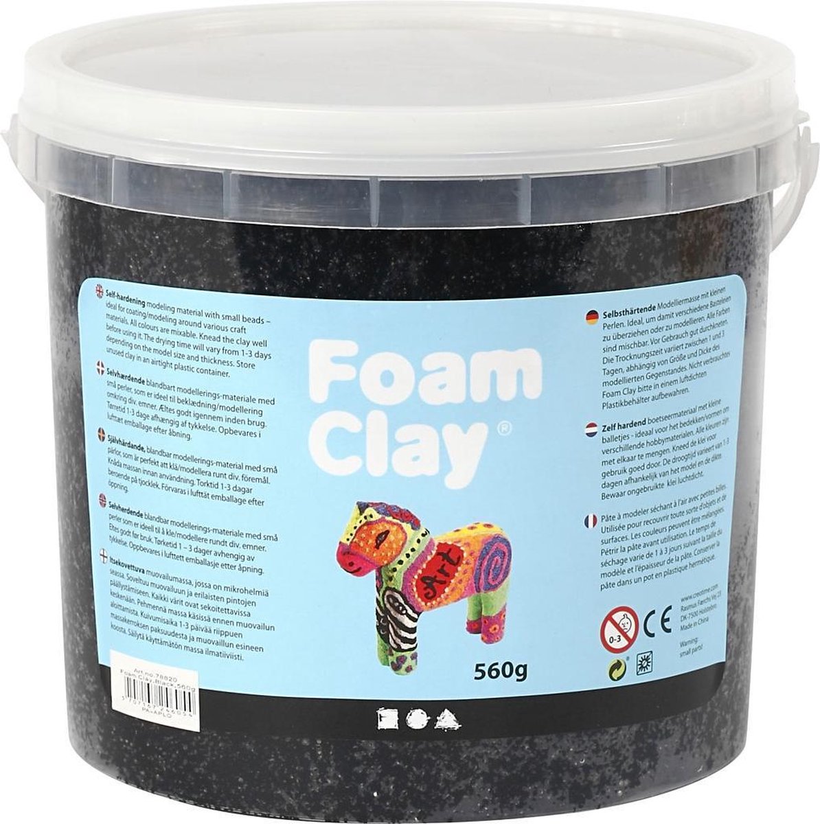 Schaumstoffton - Schwarz, 560gr.