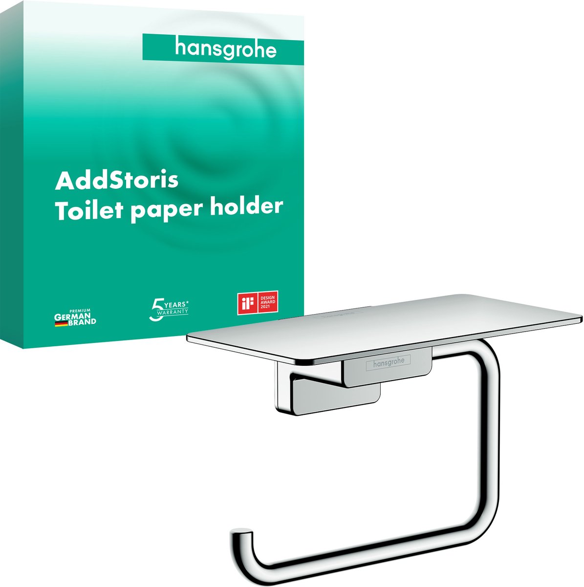 Hansgrohe addstoris Toilettenpapierhalter mit Ablage Chrom