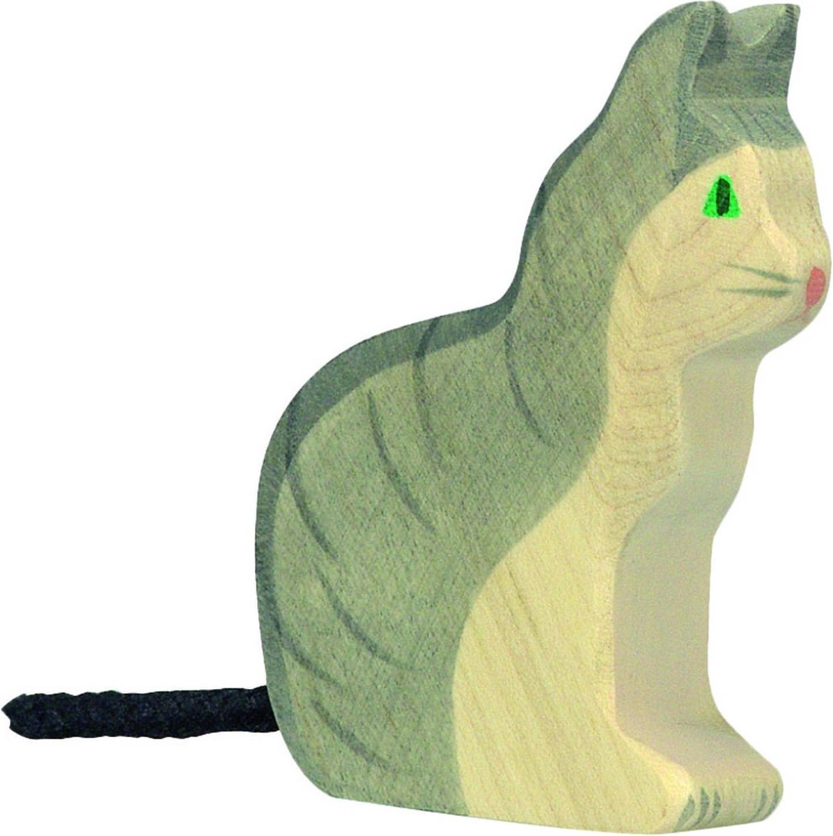 Holztigerkatze, sitzend. 7 cm.