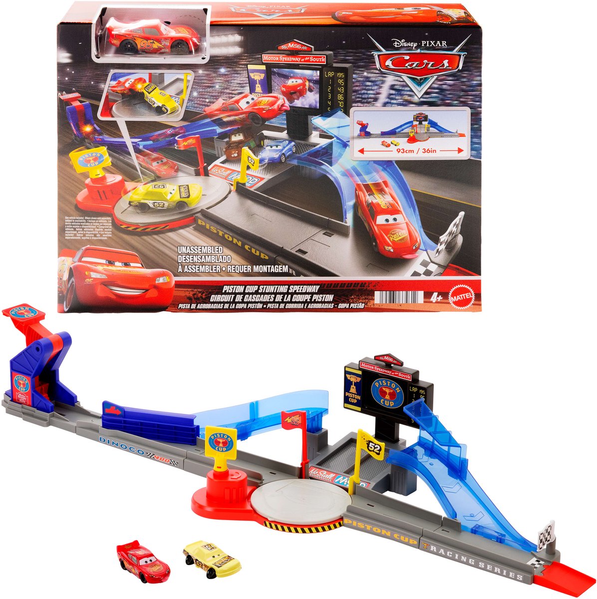 Disney Pixar Cars Mattel Cars Spielzeug-Rennstrecken-Kolbenbecher-Stunting-Speedway-Set.