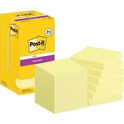 Post-it super sticky notes 654-sscy-p8+4 76x76 mm effen geel