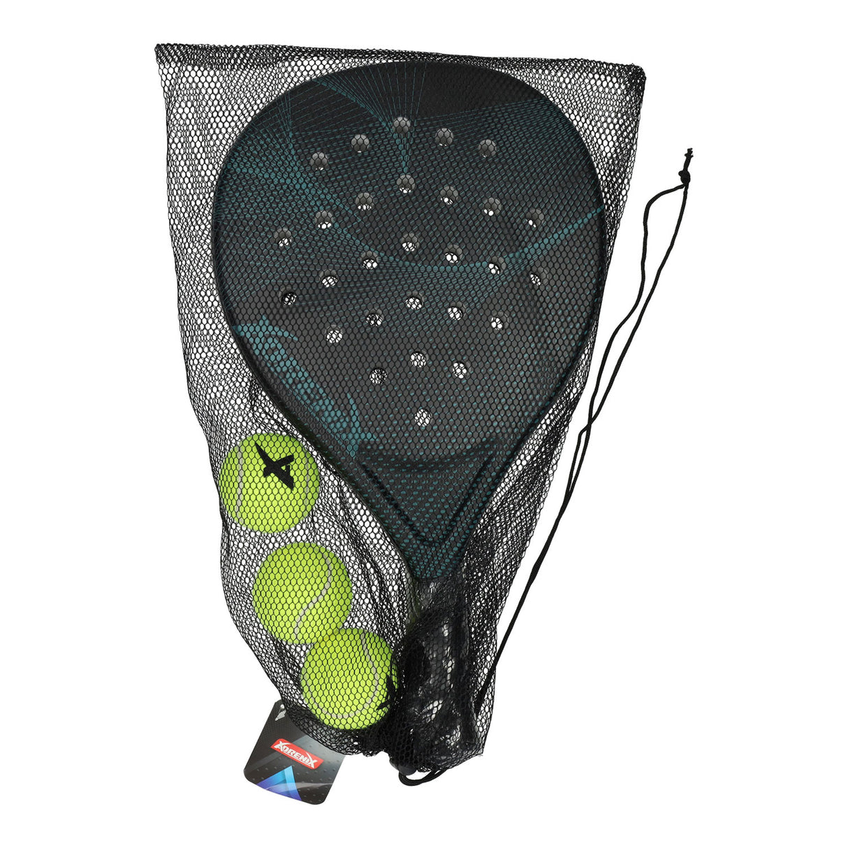 Adrenix Padel-Set Schläger mit 3 Bällen – grün