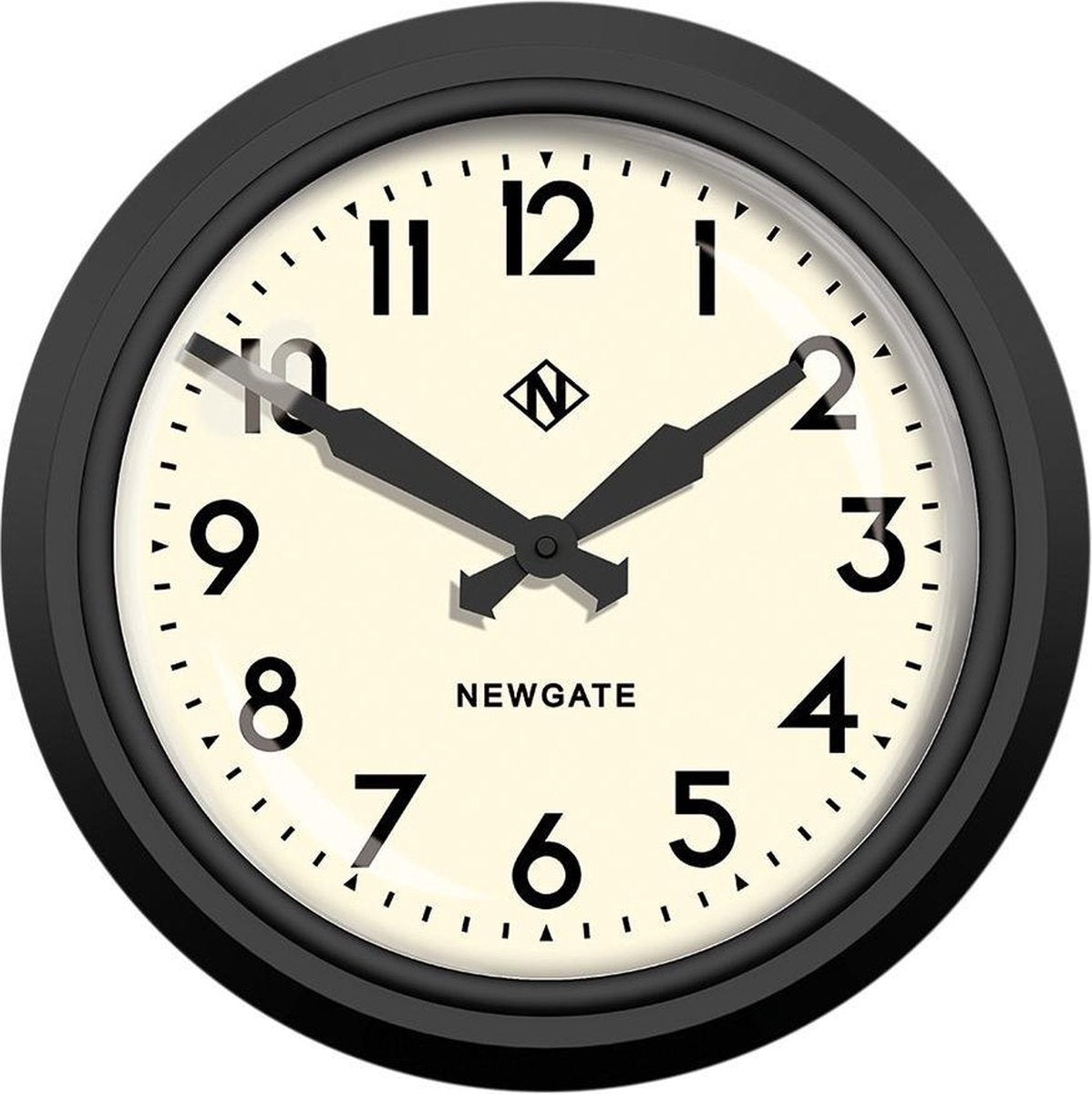 Newgate-Wanduhr, elektrisch, schwarz, 37 cm