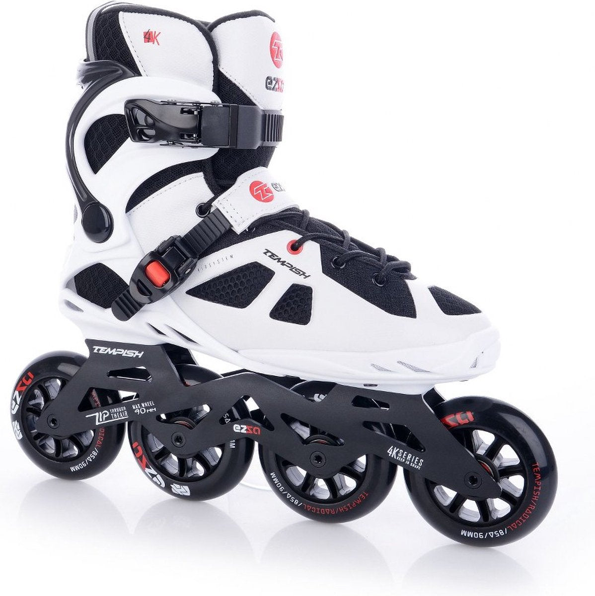 Tempish Ezza 90 Inline-Skates für Erwachsene – 4 x 90 mm Rollen – Fitness-Inline-Skates – Weiß Schwarz – Größe 44