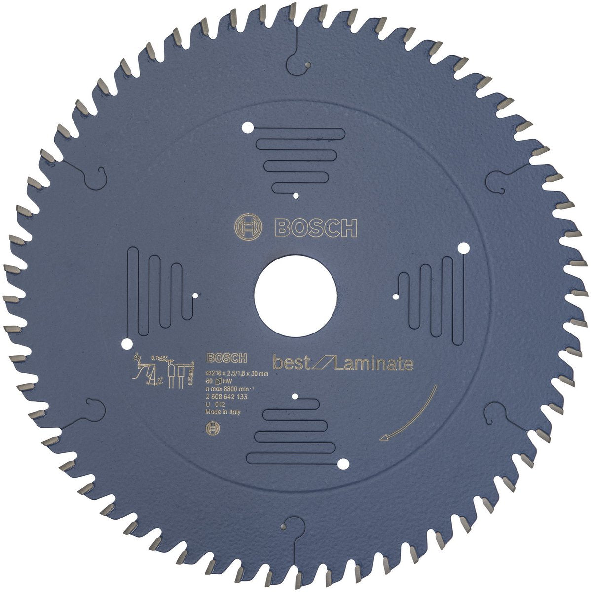 Bosch Kreissägeblatt optimal für Laminat 216 x 30 x 2,5 mm – Körnung 60
