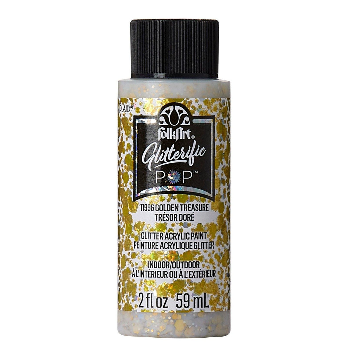 Folkart • glitzernde Pop-Acrylfarbe „Golden Treasure“, 59 ml