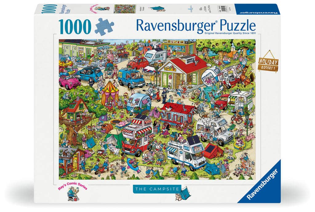 Ravensburger Puzzle Holiday Resort 1 – Camping-Cartoon-Puzzle 1000 Teile.