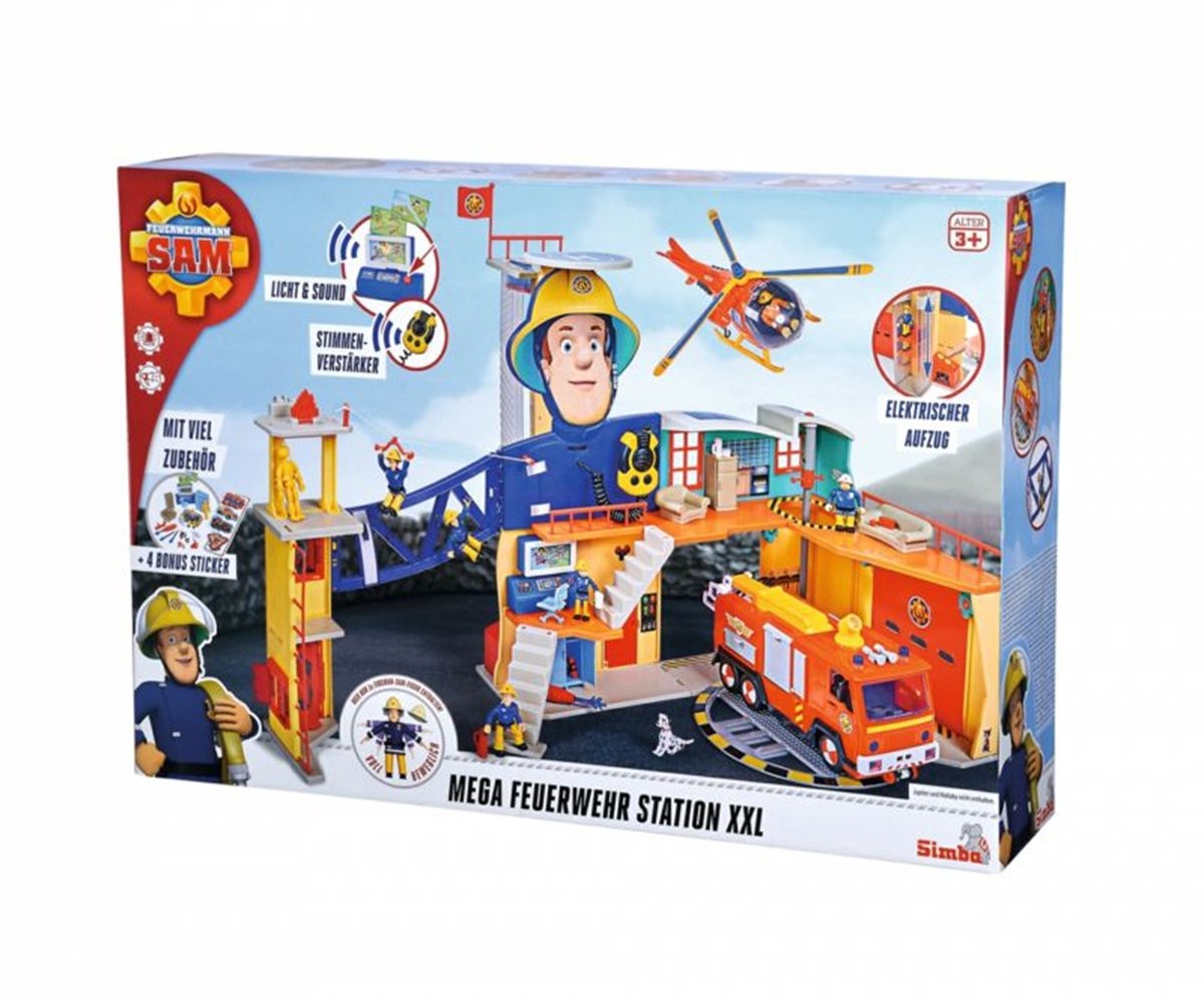 Simba Feuerwehrmann Sam Feuerwache XXL-Spielzeugset mit Licht und Ton.