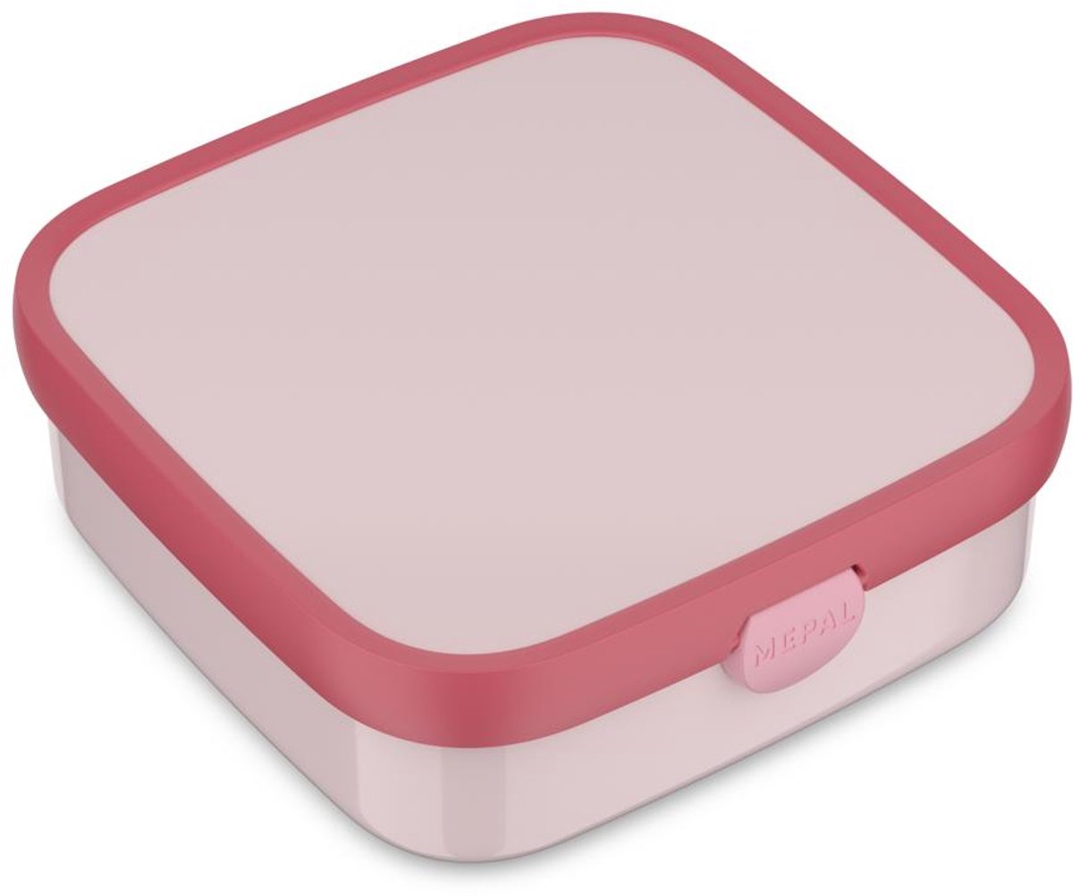 Mepal Bento-Lunchbox groß Campus – 1,25 l – inklusive 2 herausnehmbaren, auslaufsicheren Bento-Behältern Gabel – cooles Pink