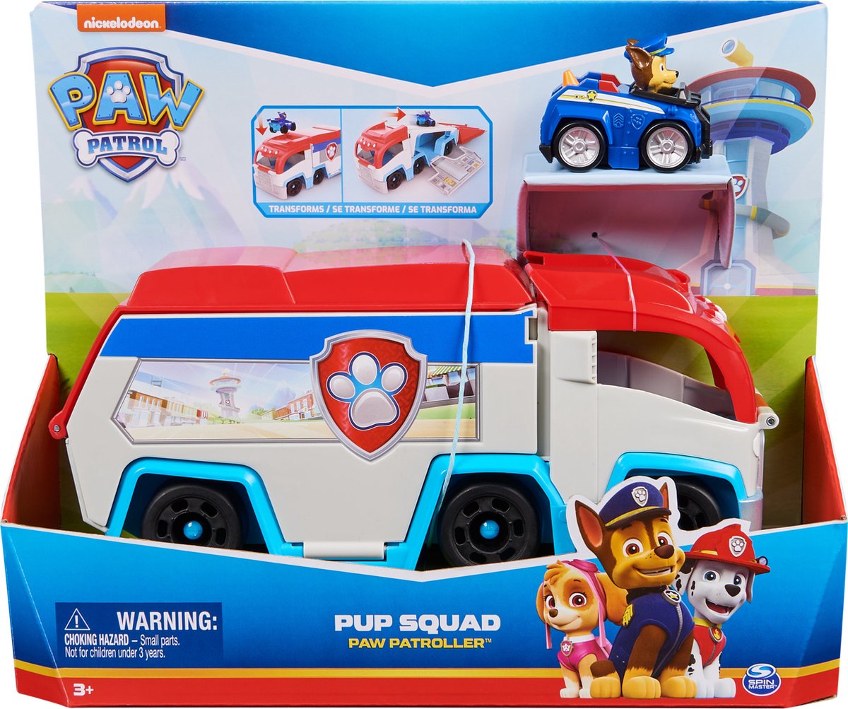 Paw Patrol – Pup Squad Patroller-Teamfahrzeug – Spielzeugauto mit Verfolgungsjagd-Figur