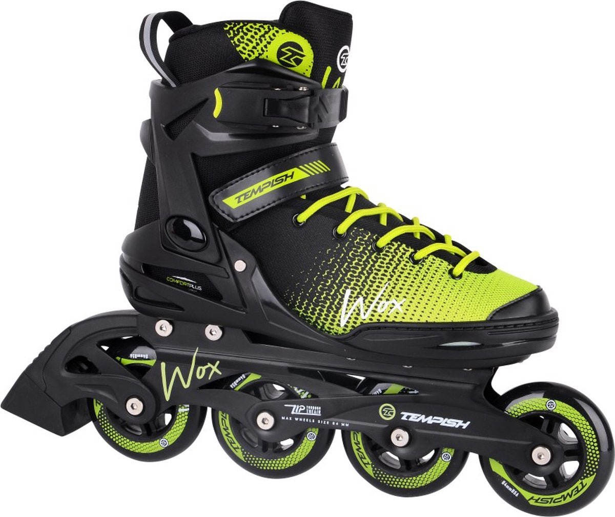 Tempish Wox 84 Inline-Skates für Erwachsene – 4 x 84 mm Rollen – Fitness-Inline-Skates – Schwarz Grün – Größe 42