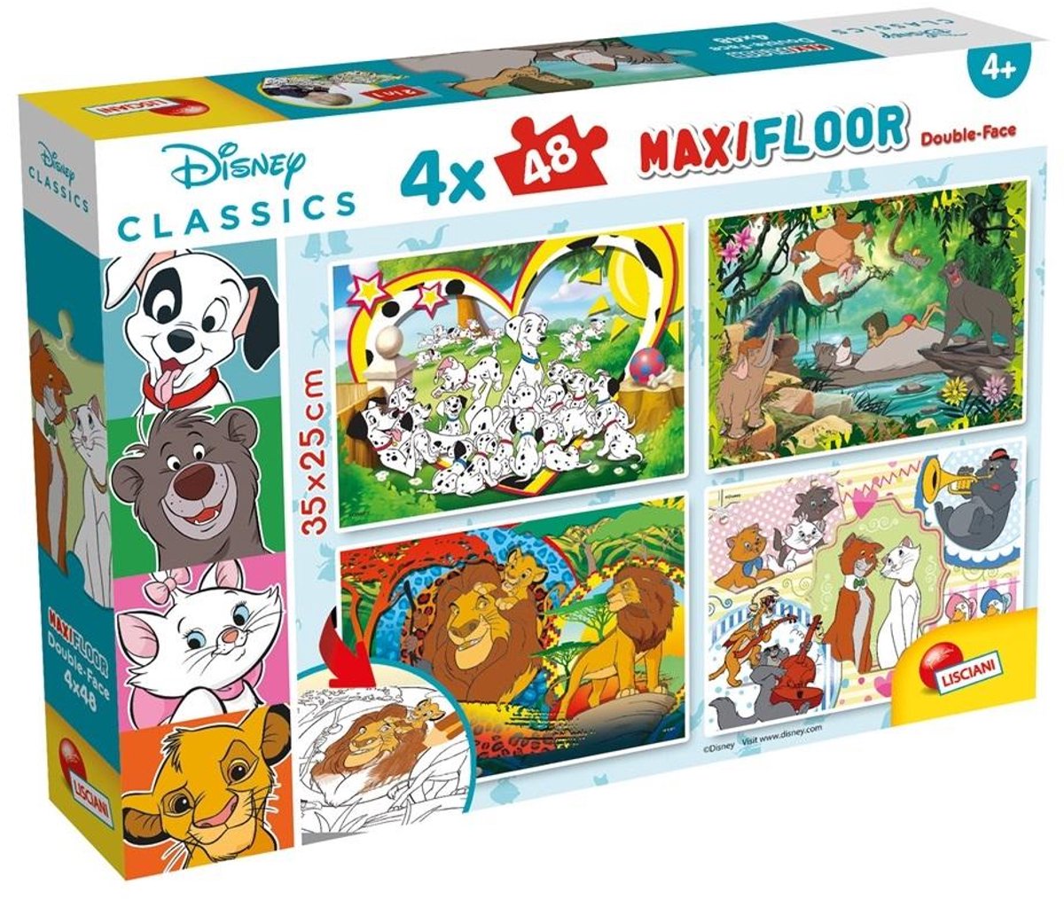Lisciani Disney Puzzle Maxifloor 4 x 48 Klassiker