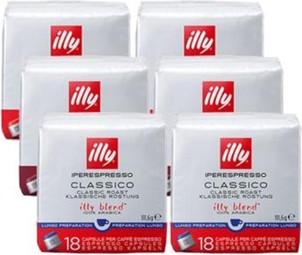 Illy - iperespresso Kaffee Home Classico Lungo 6 x 18 Kapseln