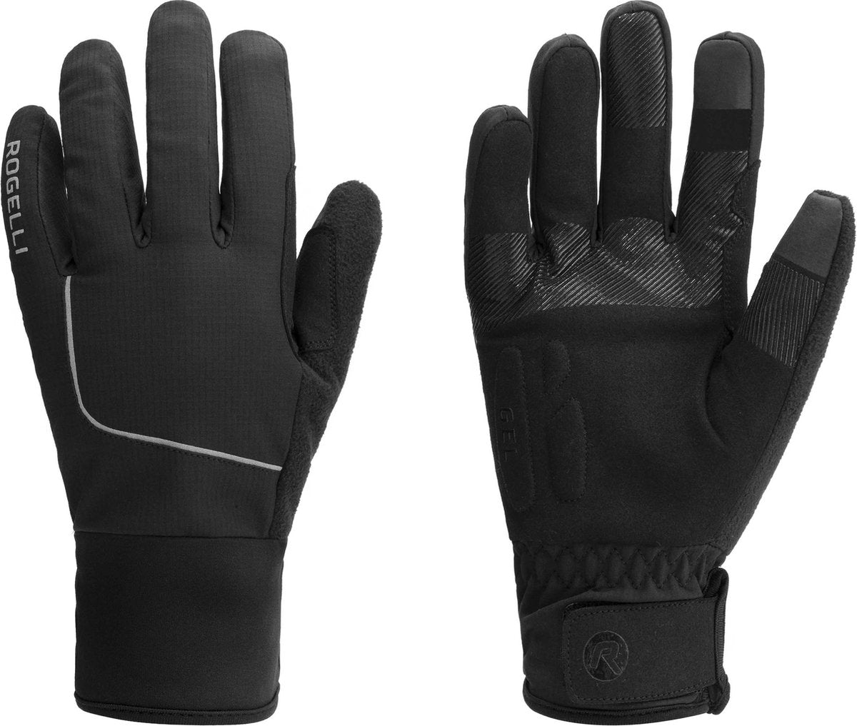 Rogelli essential winter fietshandschoenen heren - winddicht waterdicht - touchscreen - zwart - maat l