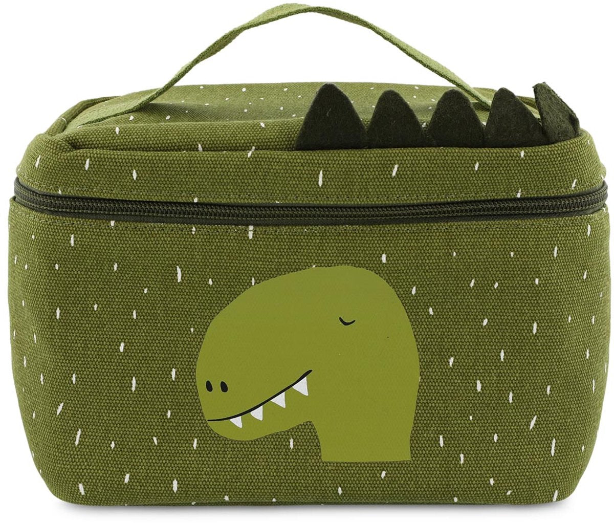 Trixie Lunchpaket - mr. Dino - Kühltasche für Kinder - mit Namensschild - Thermotasche fürs Mittagessen - grün