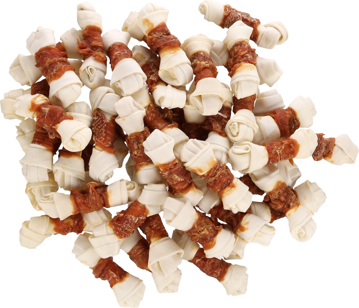 Hundesnack Flamingo – R'Hide geknotetes Bein weiß mit Huhn – 11 cm – glutenfrei – ohne Zuckerzusatz – 46 Stück – 1,61 kg