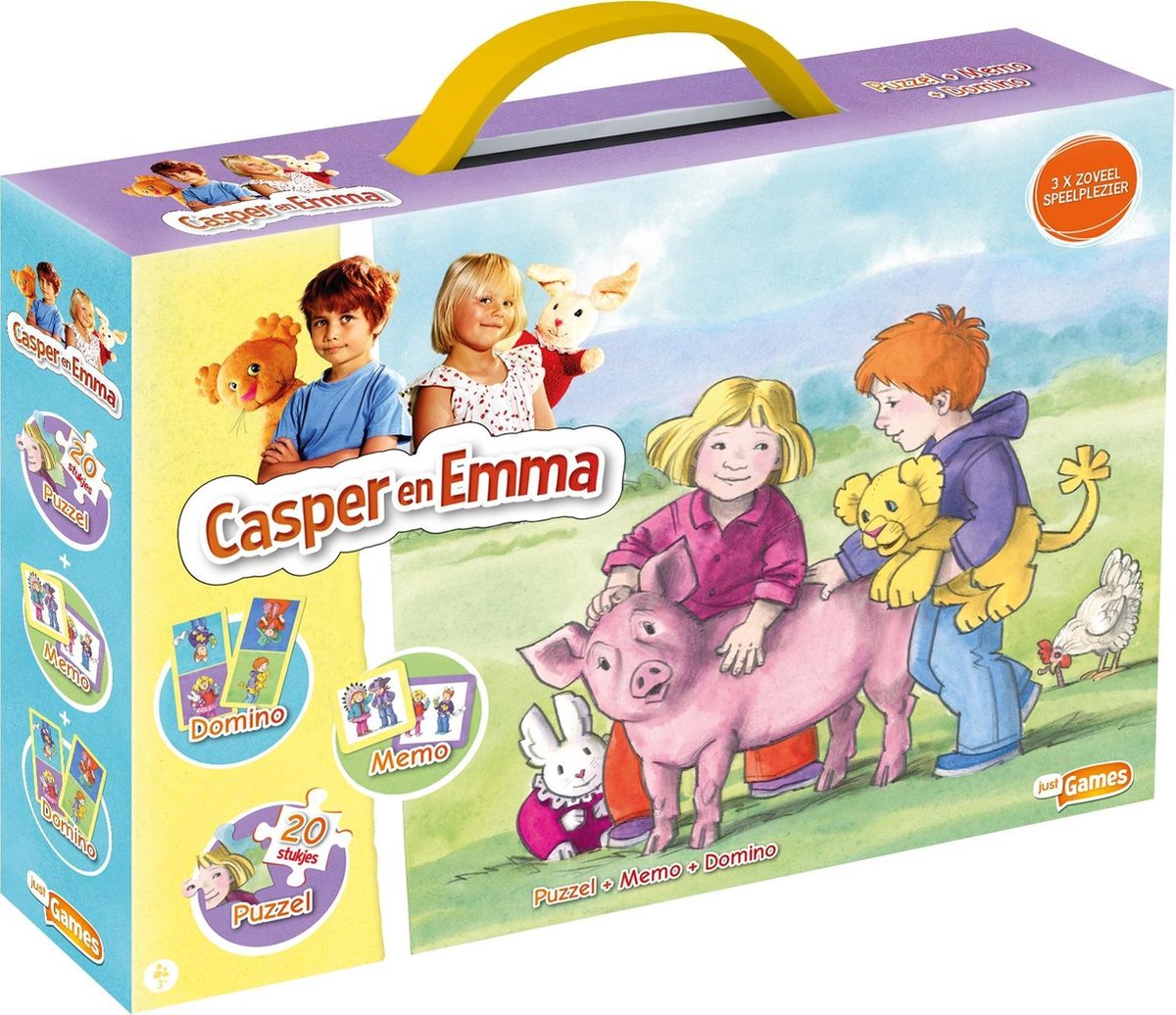 Source1 casper en emma 3 in 1 box - (puzzel+memo+domino)