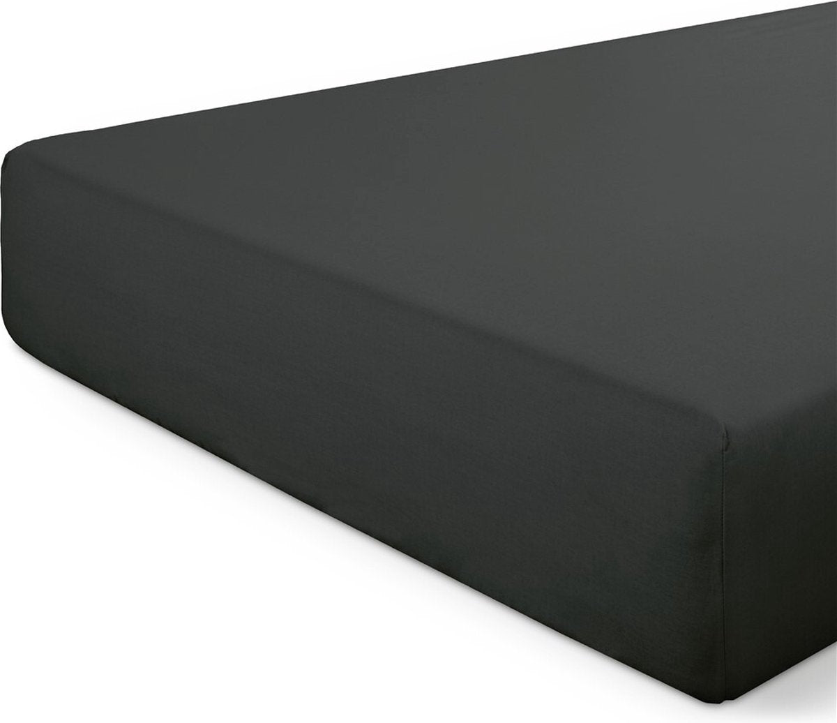 Dindi home dindi hoeslaken basic beauty - 180x200 - 100% katoen - zwart