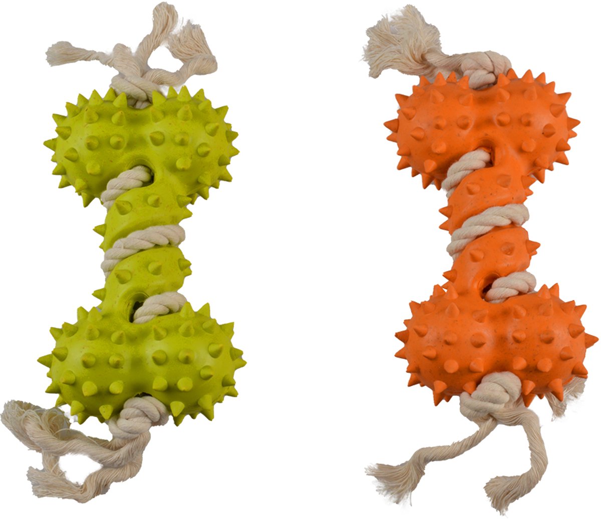 Duvo plus – Spielzeug für Tiere – Hund – Öko-Gummi-Stöpsel, Knochen, Bambus, Reis + Baumwolle, 27 x 8,5 x 5 cm, gemischte Farben – 1 Stk