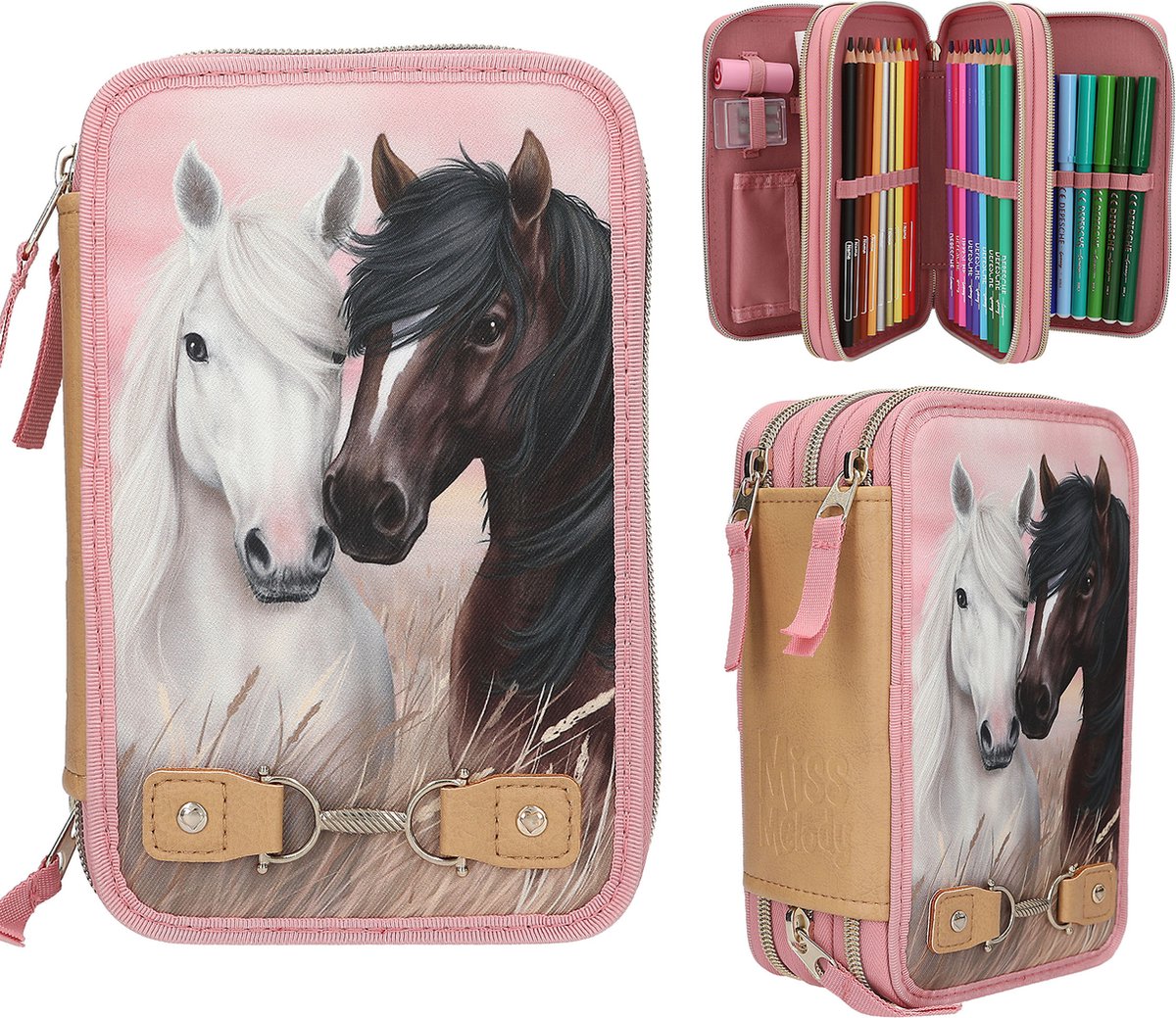 Depesche - miss melody 3-vaks etui - dusty rose