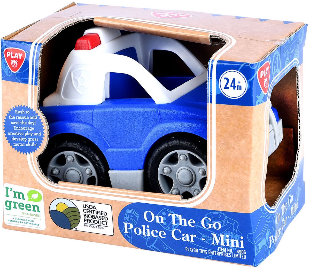 Biobasiertes Polizeiauto von Playgo – 12 cm