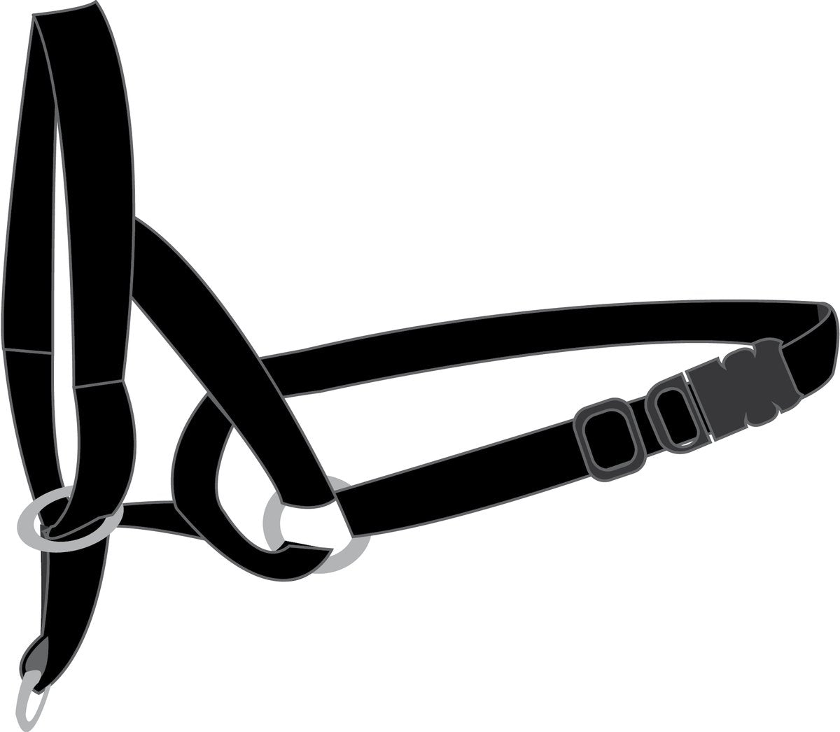 Flamingo easy leader - hoofdhalsband honden - halsband easy leader zwart m 42-55cm 15mm - 1st - 117278 - 1st