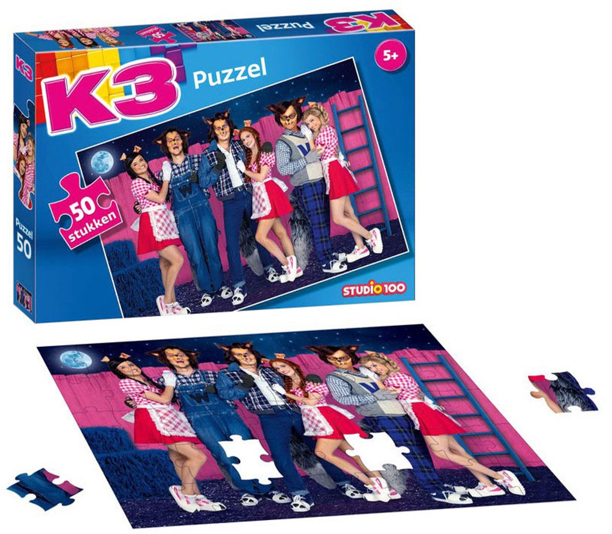 Studio 100 K3 Line Puzzle 3 Ferkel und die Wölfe, 50..
