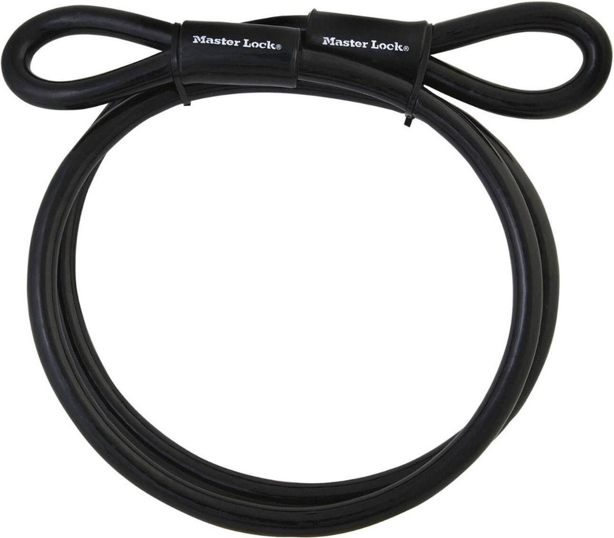 Masterlock-Stahlkabel mit Schlaufen, 3 m x ø10 mm, schwarzes Vinyl