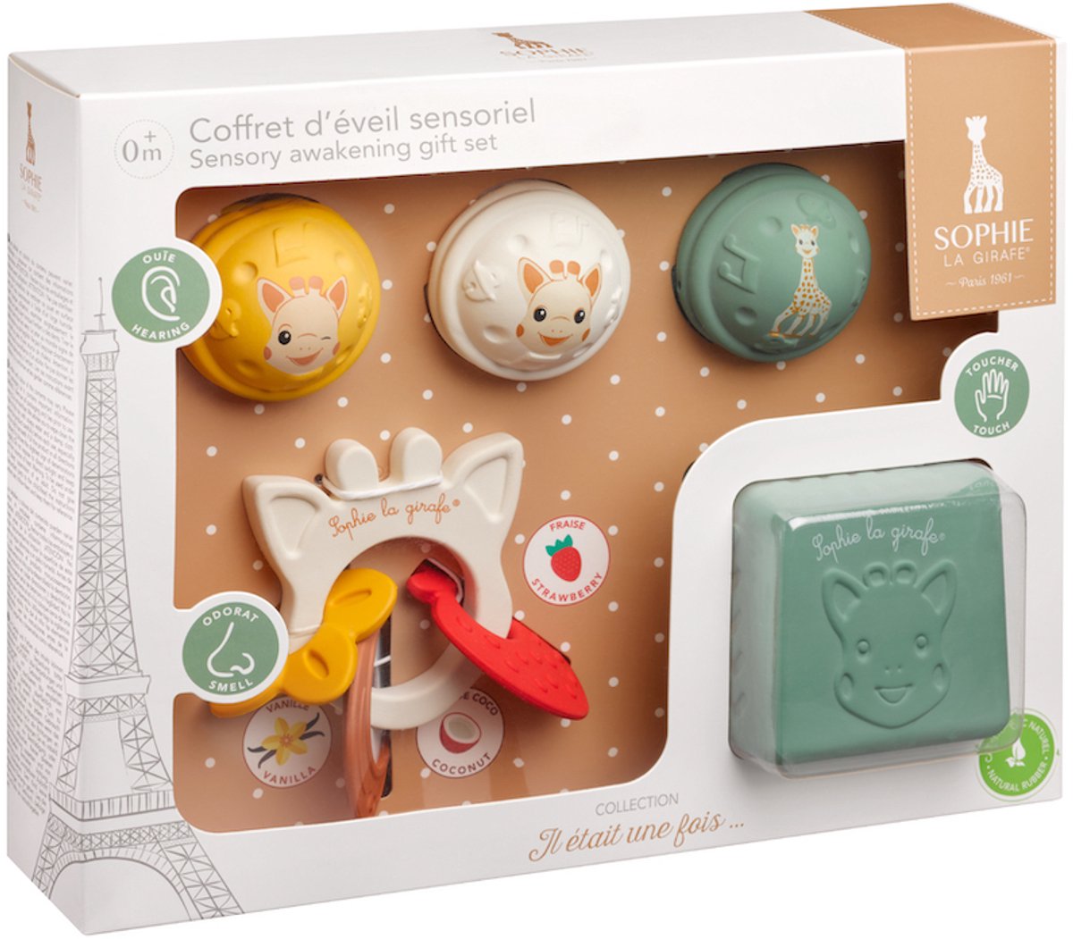Sophie die Giraffe, Geschenkset zum Erwachen der Sinne – mit Beißspielzeug und Sinnesspielzeugen – perfektes Geschenk für die Schwangerschaft