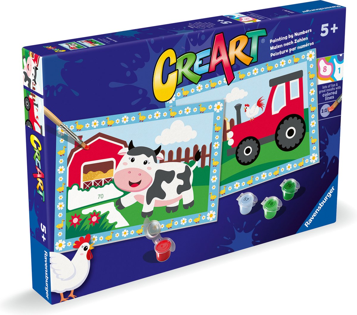 Ravensburger Creart Malen nach Zahlen – Traktor mit Landschaft