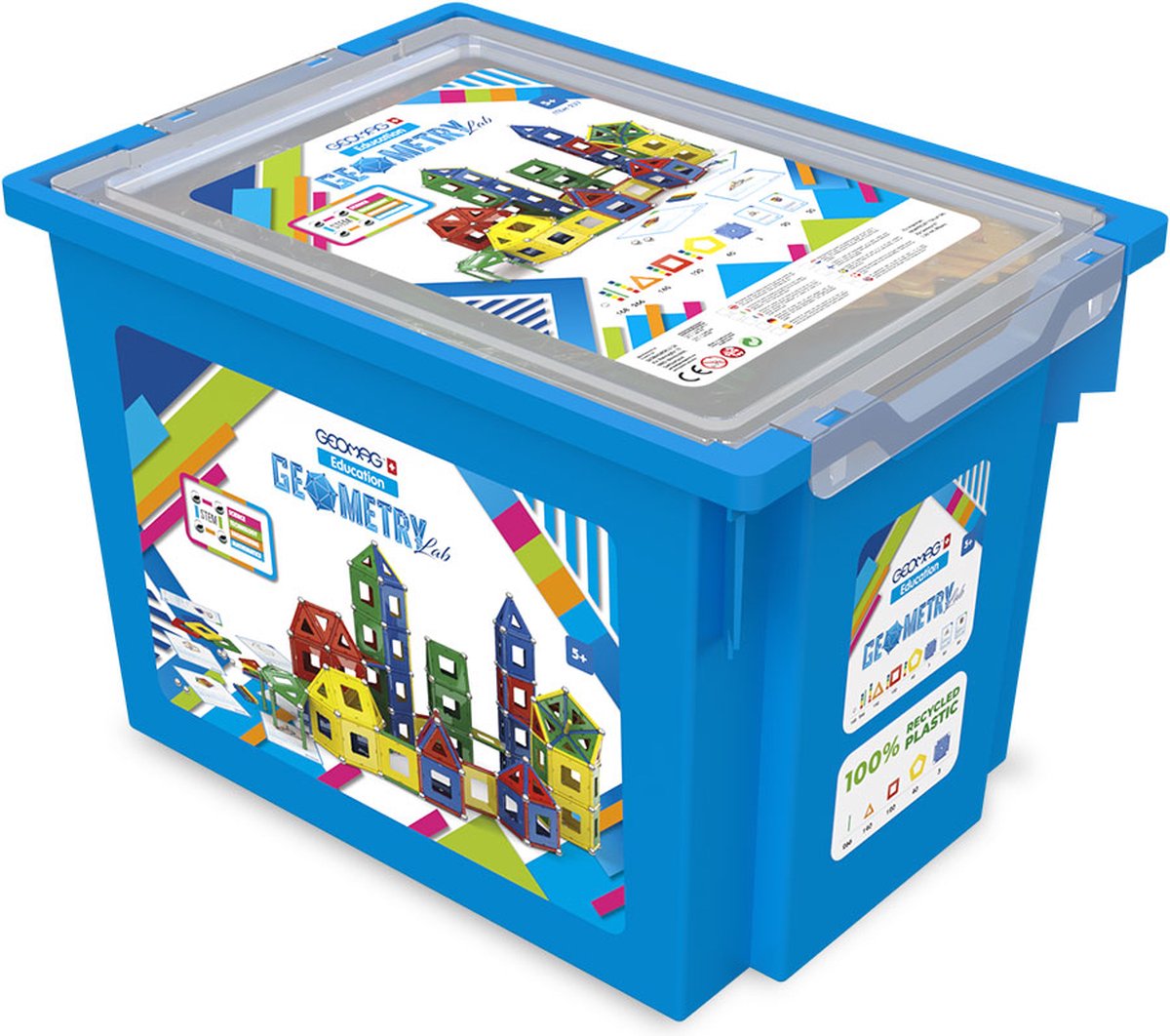Geomag Education Geometry Lab Recycling-Medium – Stem-Magnet-Baukasten – 778-teilig – ab 5 Jahren