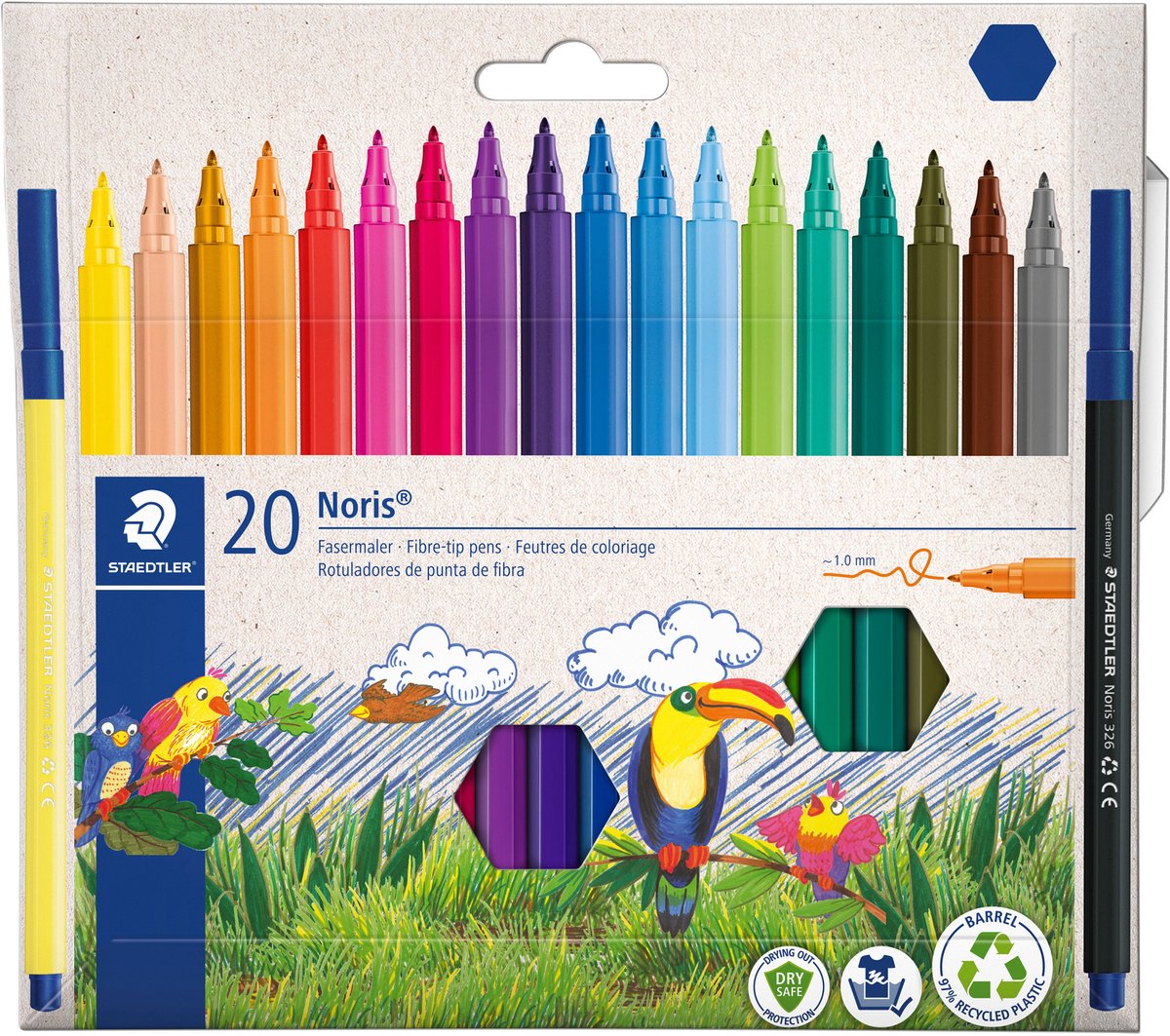 Staedtler Farbmarker Noris 326 Kartonetui 20 Farben