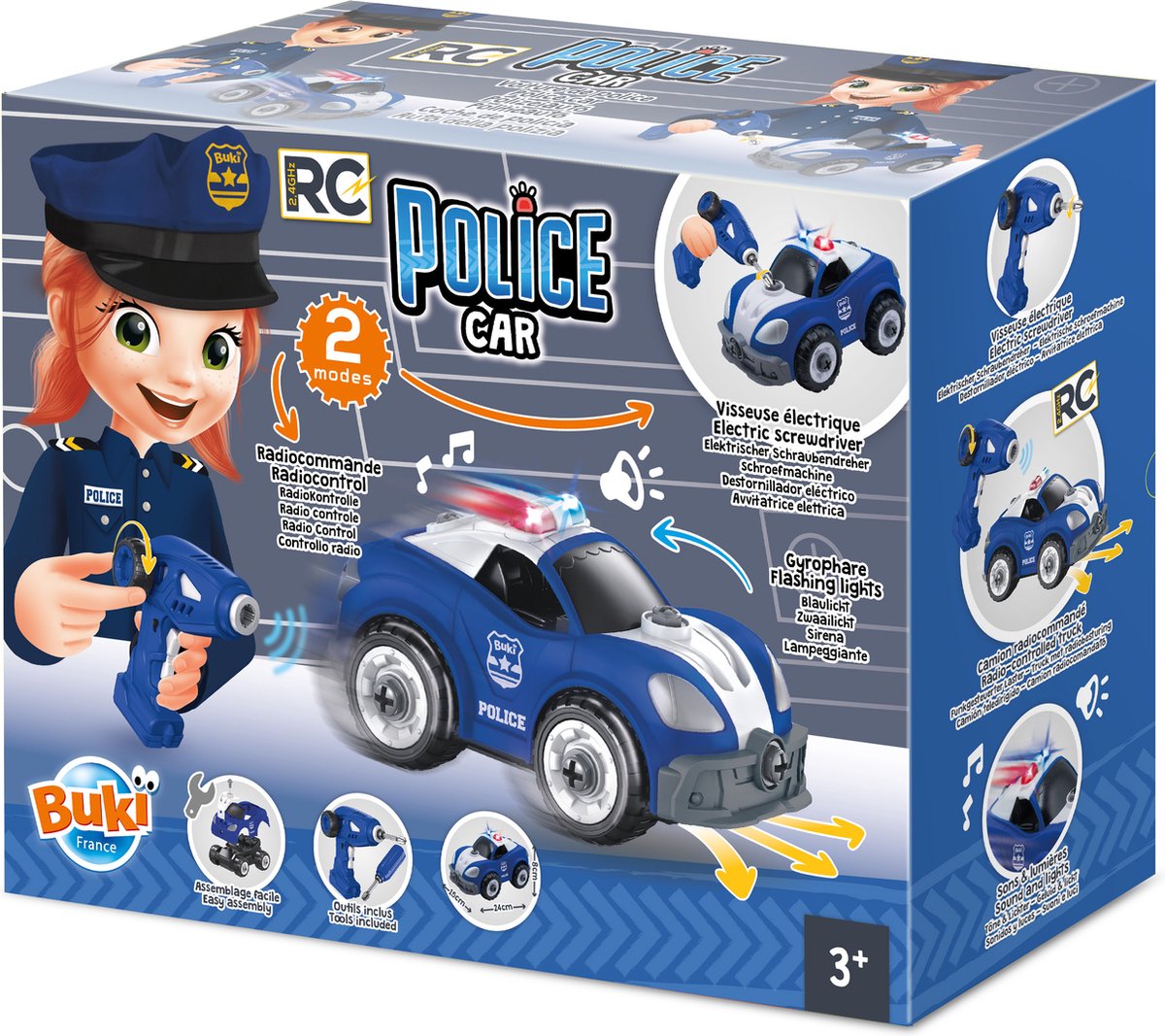Buki France Buki – RC-Polizeiauto – RC-Fahrzeug Junior – ferngesteuertes Polizeiauto