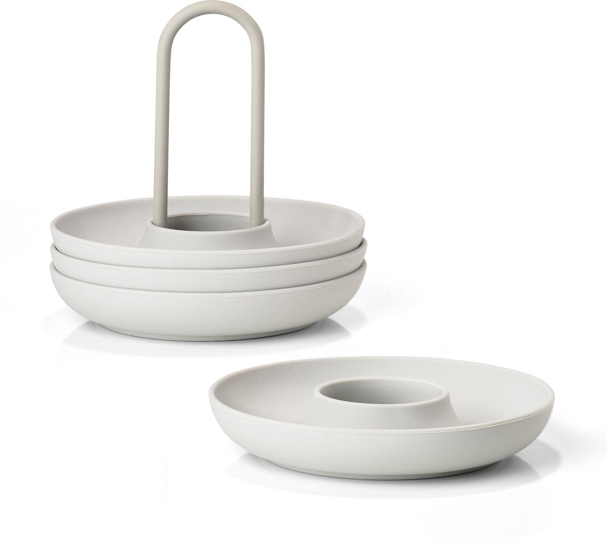 Zone Denmark Eierbecher Singles mit Halter Durchm. 11,2 x 9,5 cm 4 Stk. warmes grau