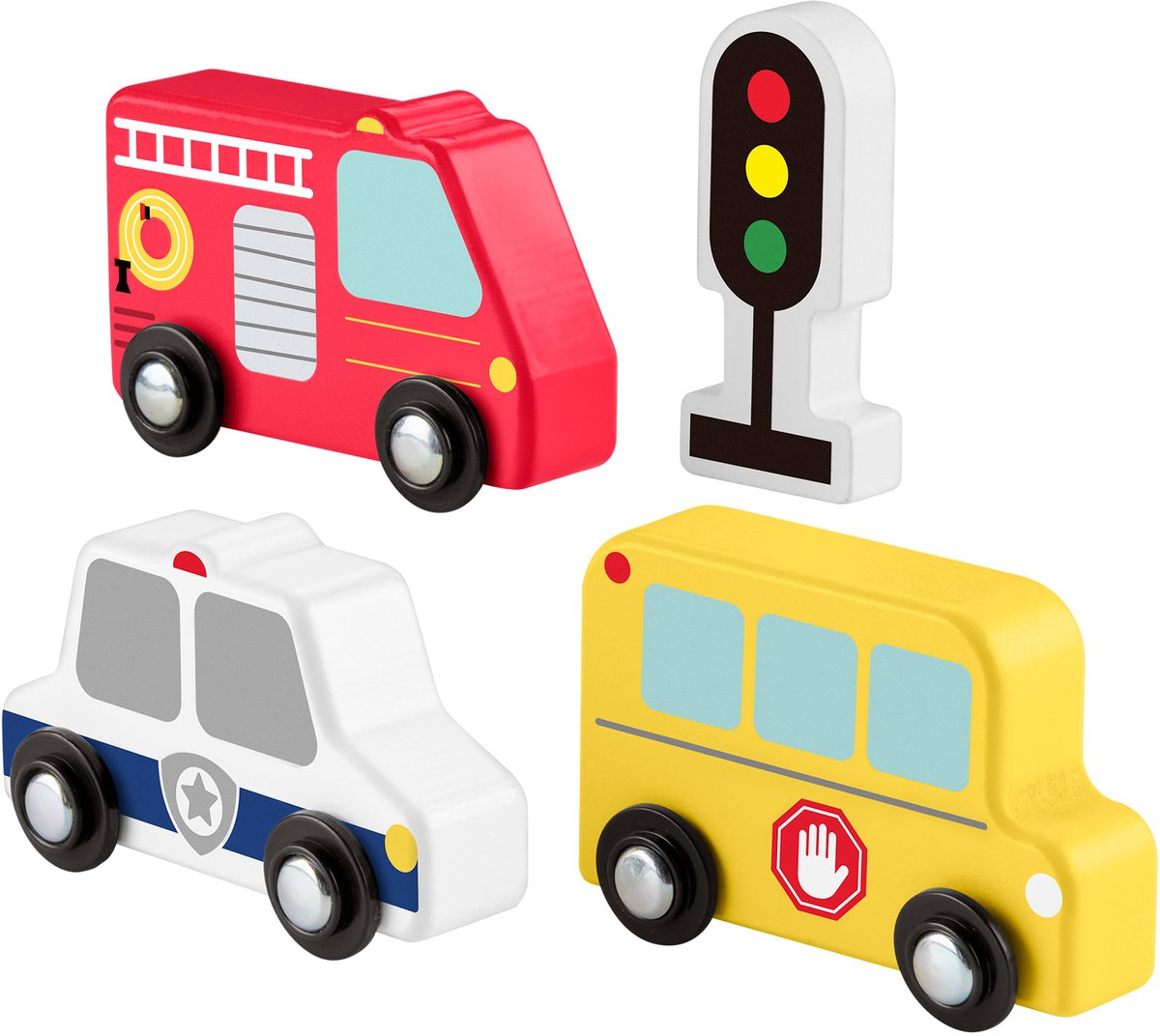 Fisher-Price-Holzset mit Holzfahrzeugen