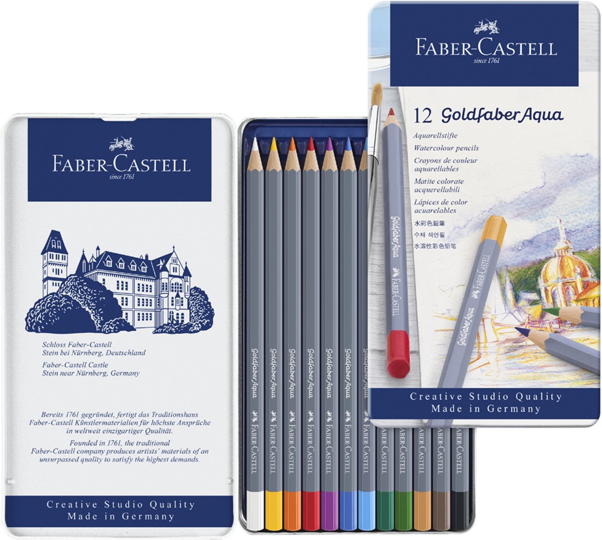 Faber Castell FC-114624 Aquarell-Buntstift Faber-Castell Goldfaber Federmäppchen 24 Stück