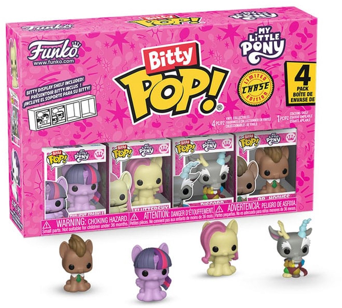 Funko, mein kleines Pony, Bitty Pop! Vinylfiguren 4er-Pack Twilightsparkle mit 2,5 cm Durchmesser Minifigur – 2 cm