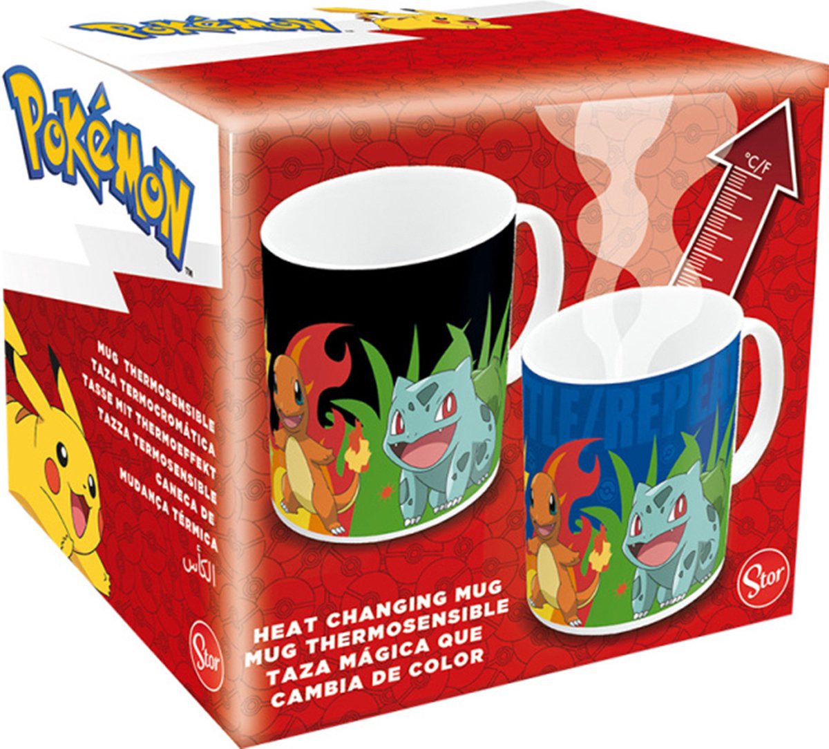 Konix pokémon - train battle - warmtemok - heat change mok - wisselend design - 320ml
