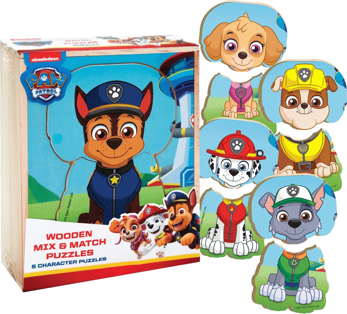 Paw Patrol Holzpuzzle ohne Markenzeichen – Mix-Match
