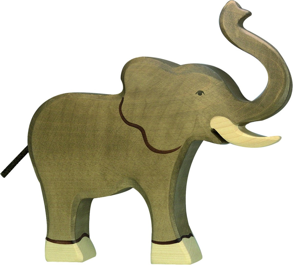 Holztiger-Elefant, Rüssel nach oben. 18 cm.