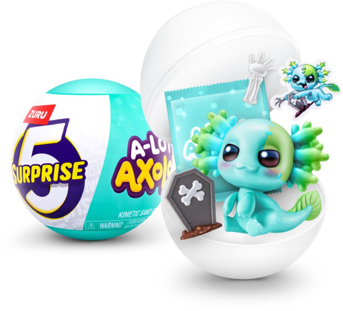 5 Überraschungs-Zuru-a-lot-a-Axolotls, auspacken und Überraschungs-Axolotls entdecken, mit 5 einzigartigen Accessoires und Spielzubehör, lustiges, fantasievolles Spielzeug für Kinder, Geschenk für Jungen und Mädchen ab 3 Jahren