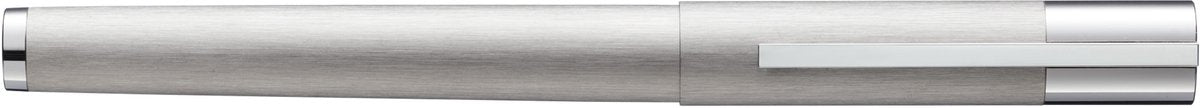 Lamy Scala Silver Füllfederhalter – Füllfederhalter aus gebürstetem Edelstahl, Griff und Clip aus hochglänzendem Chrom – Federgröße M – elegantes, minimalistisches Design – inkl. Tintenpatrone T 10 blau - Rechtshänder