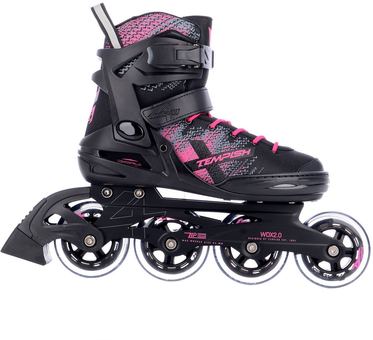 Tempish Wox 2.0 84 Damen Inline-Skates Schwarz Rosa 37